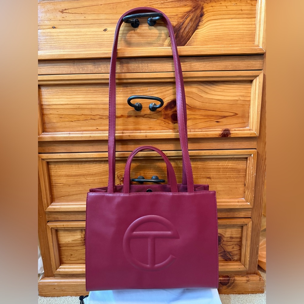 Telfar Medium Shopping Bag Oxblood Deep Red Tote Bag